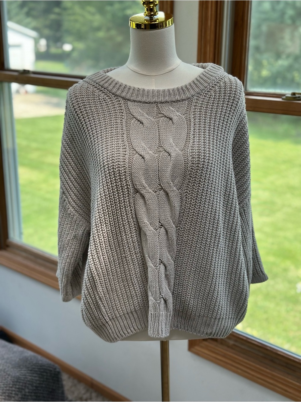 H&M Gray Cable Knit Sweater